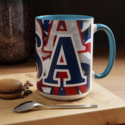 USA! USA! USA BLfont Patriot Accent Mug by cypherpunkgear – cypherpunkgear.com | Cypherpunk Merch