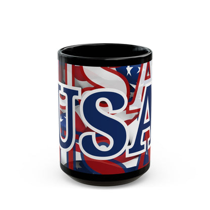 USA! USA! USA BLfont Patriot Black Mug by cypherpunkgear – cypherpunkgear.com | Cypherpunk Merch