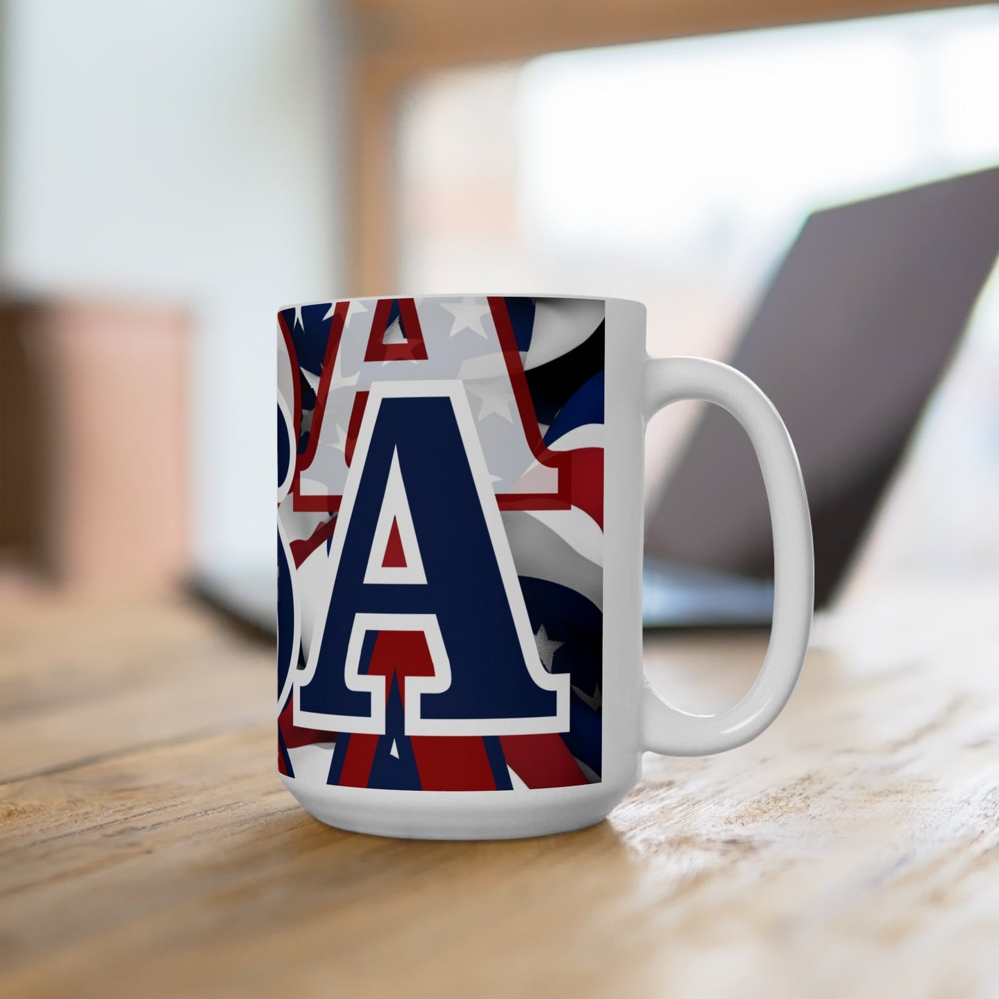 USA! USA! USA BLfont Patriot White Mug by cypherpunkgear – cypherpunkgear.com | Cypherpunk Merch