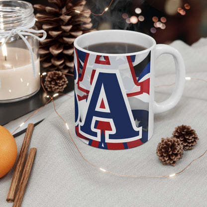 USA! USA! USA BLfont Patriot White Mug by cypherpunkgear – cypherpunkgear.com | Cypherpunk Merch