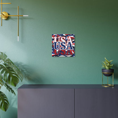 USA! USA! USA Blue Center Metal Art Sign by cypherpunkgear – cypherpunkgear.com | Cypherpunk Merch