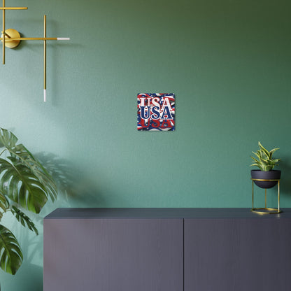 USA! USA! USA Blue Center Metal Art Sign by cypherpunkgear – cypherpunkgear.com | Cypherpunk Merch