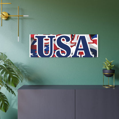 USA! USA! USA Blue Center Metal Art Sign by cypherpunkgear – cypherpunkgear.com | Cypherpunk Merch