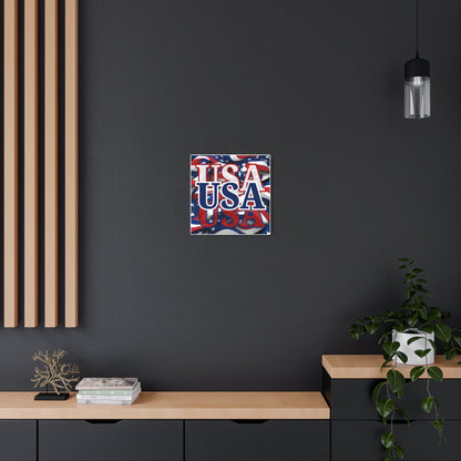 USA! USA! USA Blue Center Metal Art Sign by cypherpunkgear – cypherpunkgear.com | Cypherpunk Merch