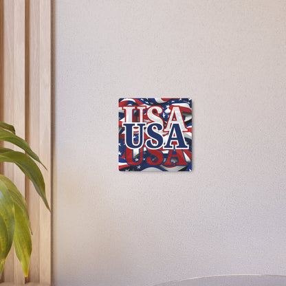 USA! USA! USA Blue Center Metal Art Sign by cypherpunkgear – cypherpunkgear.com | Cypherpunk Merch