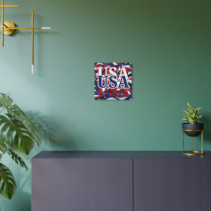 USA! USA! USA Blue Center Metal Art Sign by cypherpunkgear – cypherpunkgear.com | Cypherpunk Merch