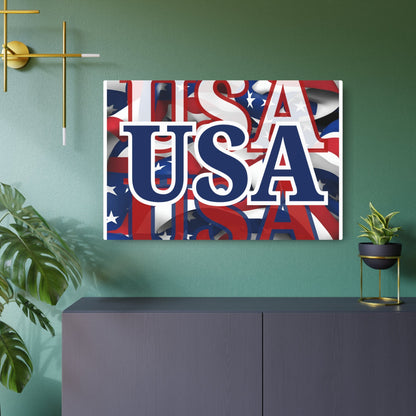 USA! USA! USA Blue Center Metal Art Sign by cypherpunkgear – cypherpunkgear.com | Cypherpunk Merch