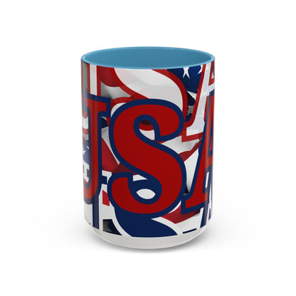 USA! USA! USA RDfont Patriot Accent Mug by cypherpunkgear – cypherpunkgear.com | Cypherpunk Merch