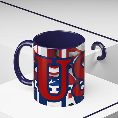 USA! USA! USA RDfont Patriot Accent Mug by cypherpunkgear – cypherpunkgear.com | Cypherpunk Merch