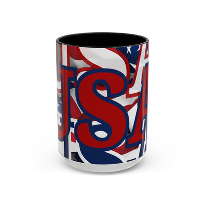 USA! USA! USA RDfont Patriot Accent Mug by cypherpunkgear – cypherpunkgear.com | Cypherpunk Merch