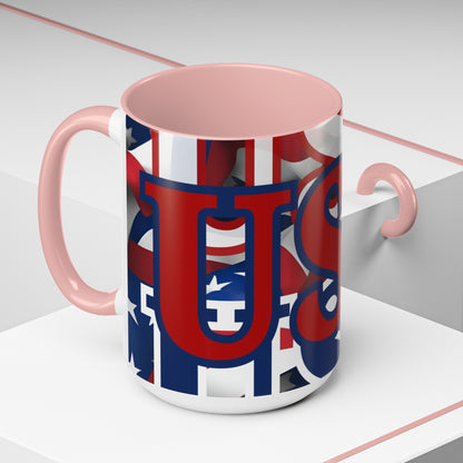 USA! USA! USA RDfont Patriot Accent Mug by cypherpunkgear – cypherpunkgear.com | Cypherpunk Merch