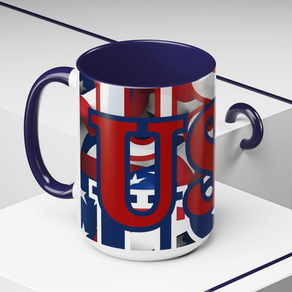 USA! USA! USA RDfont Patriot Accent Mug by cypherpunkgear – cypherpunkgear.com | Cypherpunk Merch