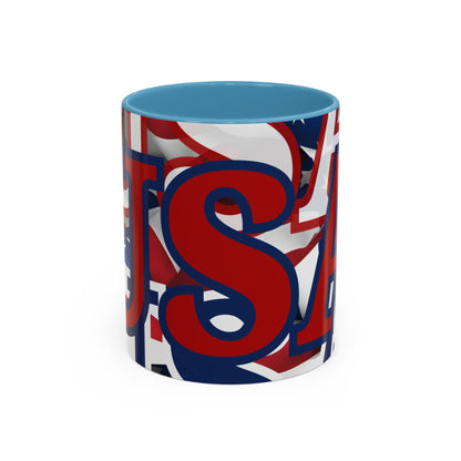 USA! USA! USA RDfont Patriot Accent Mug by cypherpunkgear – cypherpunkgear.com | Cypherpunk Merch