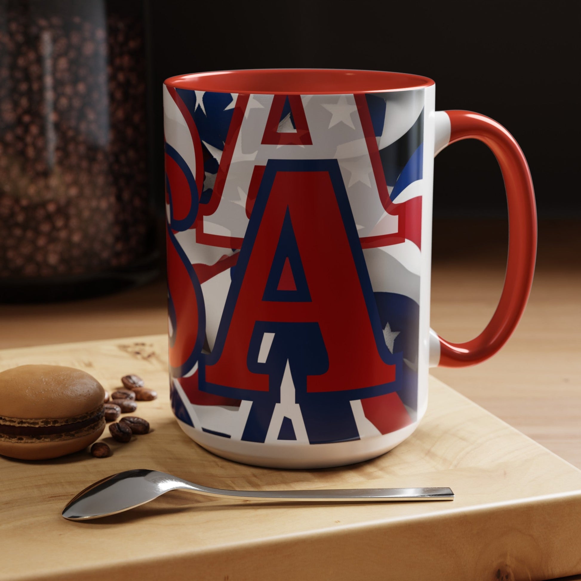 USA! USA! USA RDfont Patriot Accent Mug by cypherpunkgear – cypherpunkgear.com | Cypherpunk Merch