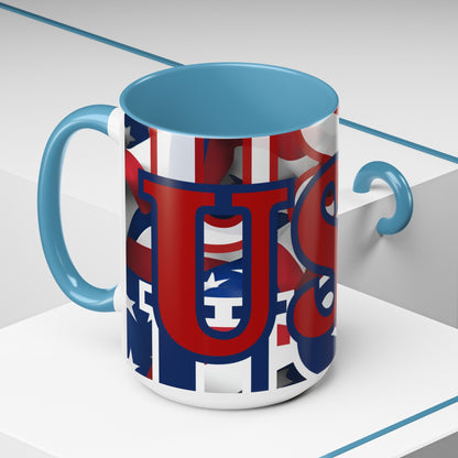 USA! USA! USA RDfont Patriot Accent Mug by cypherpunkgear – cypherpunkgear.com | Cypherpunk Merch