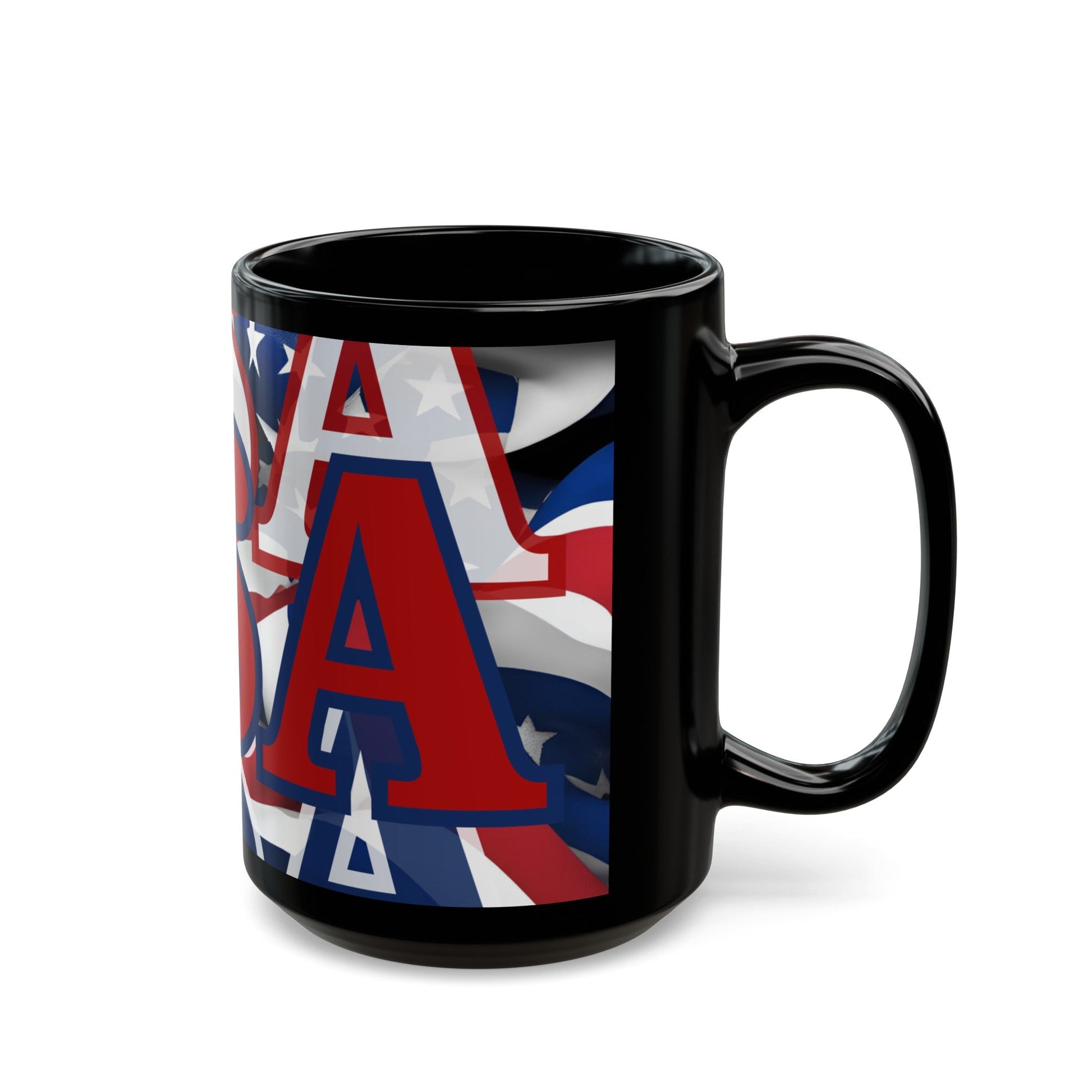 USA! USA! USA RDfont Patriot Black Mug by cypherpunkgear – cypherpunkgear.com | Cypherpunk Merch