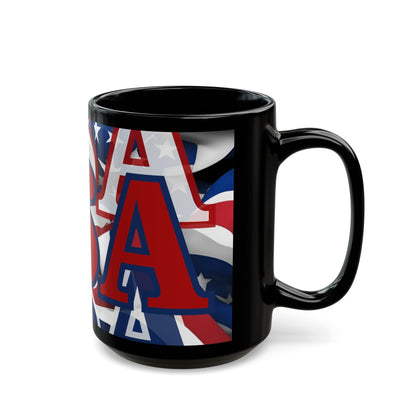 USA! USA! USA RDfont Patriot Black Mug by cypherpunkgear – cypherpunkgear.com | Cypherpunk Merch