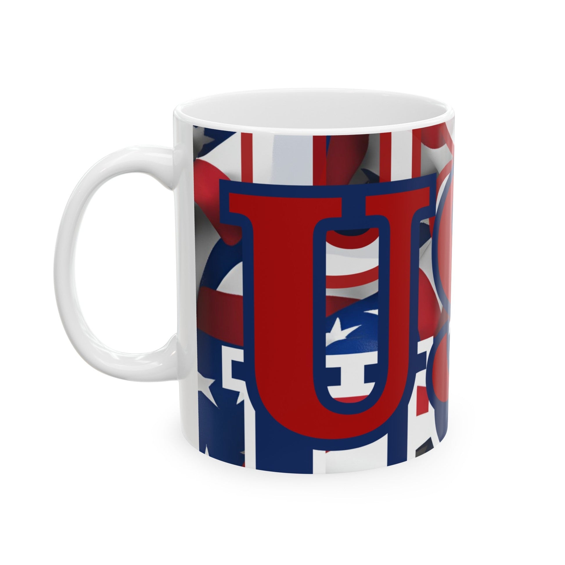 USA! USA! USA RDfont Patriot White Mug by cypherpunkgear – cypherpunkgear.com | Cypherpunk Merch