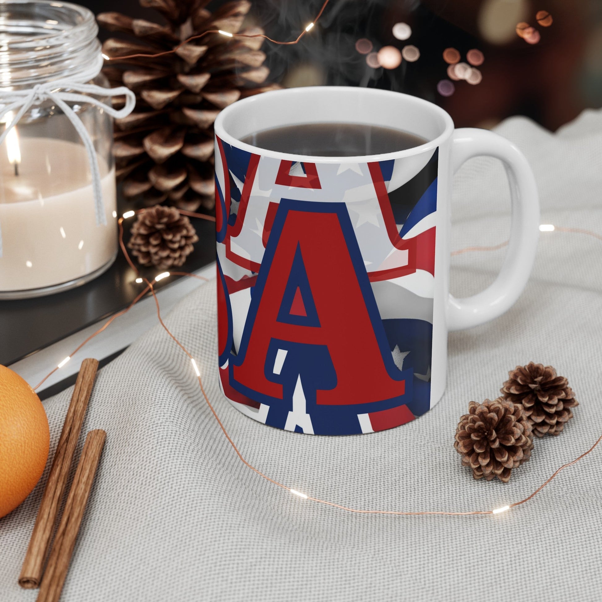 USA! USA! USA RDfont Patriot White Mug by cypherpunkgear – cypherpunkgear.com | Cypherpunk Merch