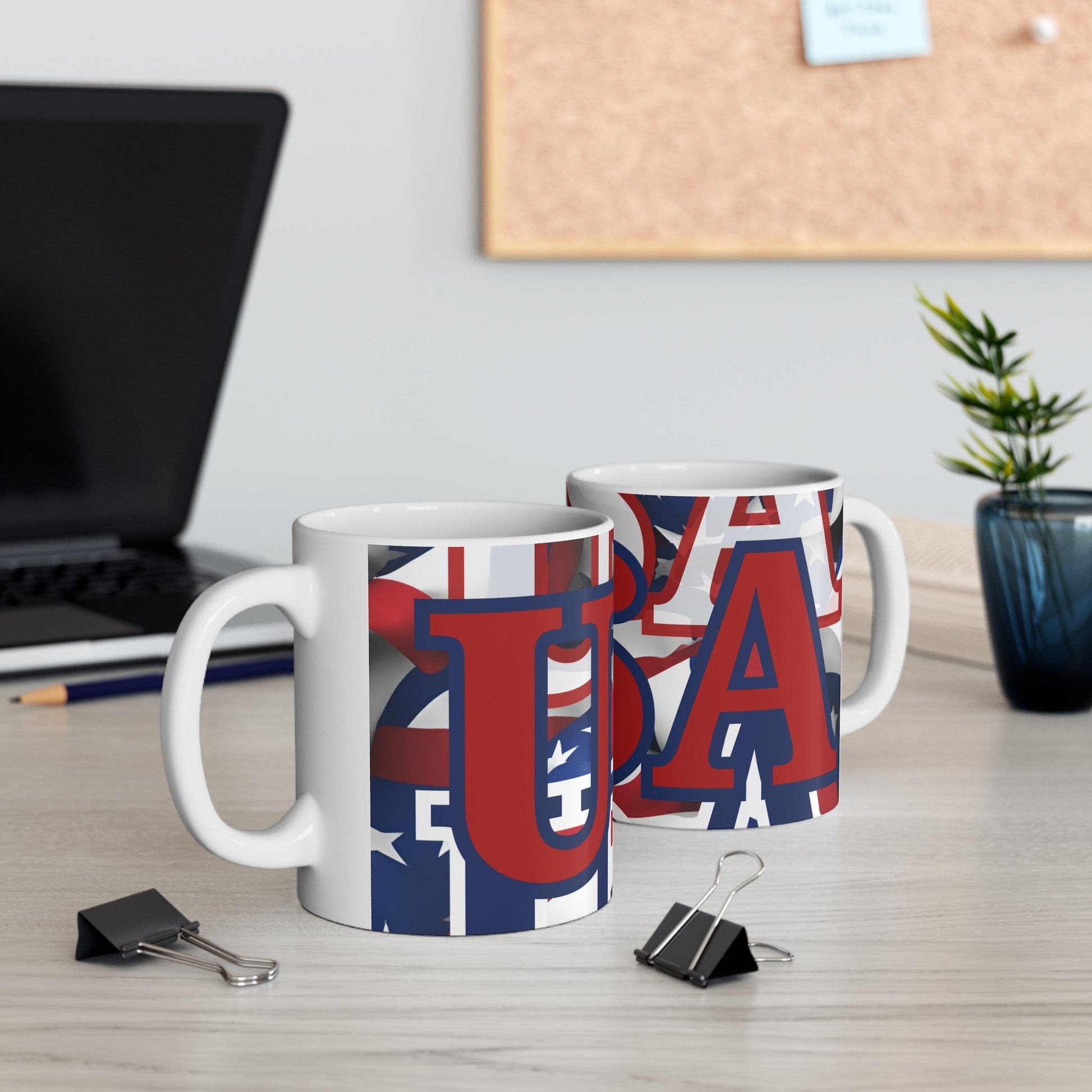 USA! USA! USA RDfont Patriot White Mug by cypherpunkgear – cypherpunkgear.com | Cypherpunk Merch