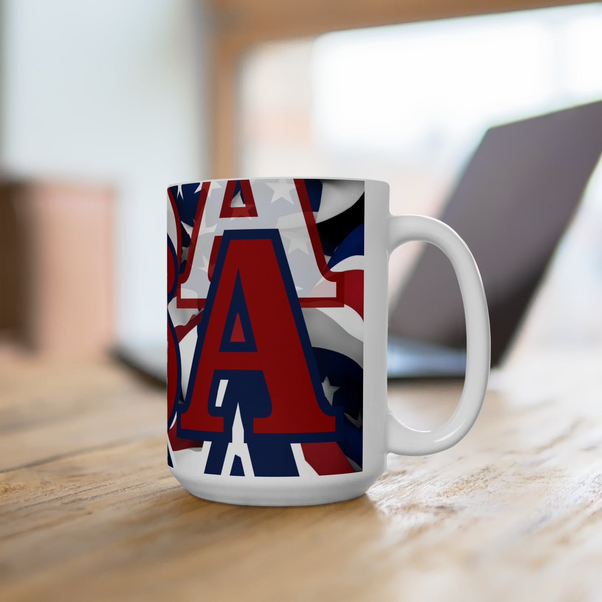 USA! USA! USA RDfont Patriot White Mug by cypherpunkgear – cypherpunkgear.com | Cypherpunk Merch
