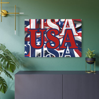 USA! USA! USA Red Center Metal Art Sign by cypherpunkgear – cypherpunkgear.com | Cypherpunk Merch