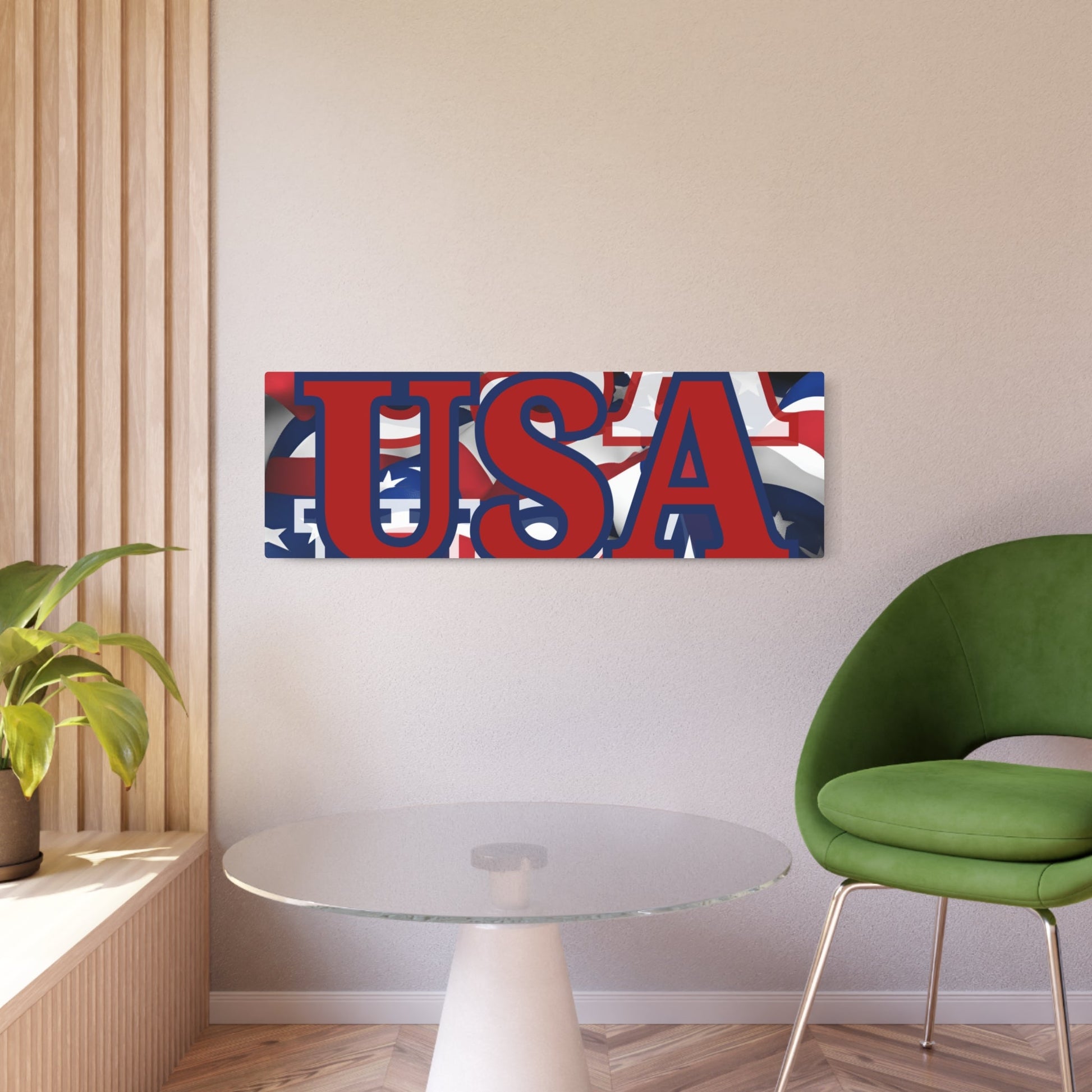 USA! USA! USA Red Center Metal Art Sign by cypherpunkgear – cypherpunkgear.com | Cypherpunk Merch