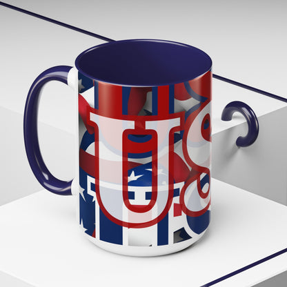 USA! USA! USA WHfont Patriot Accent Mug by cypherpunkgear – cypherpunkgear.com | Cypherpunk Merch