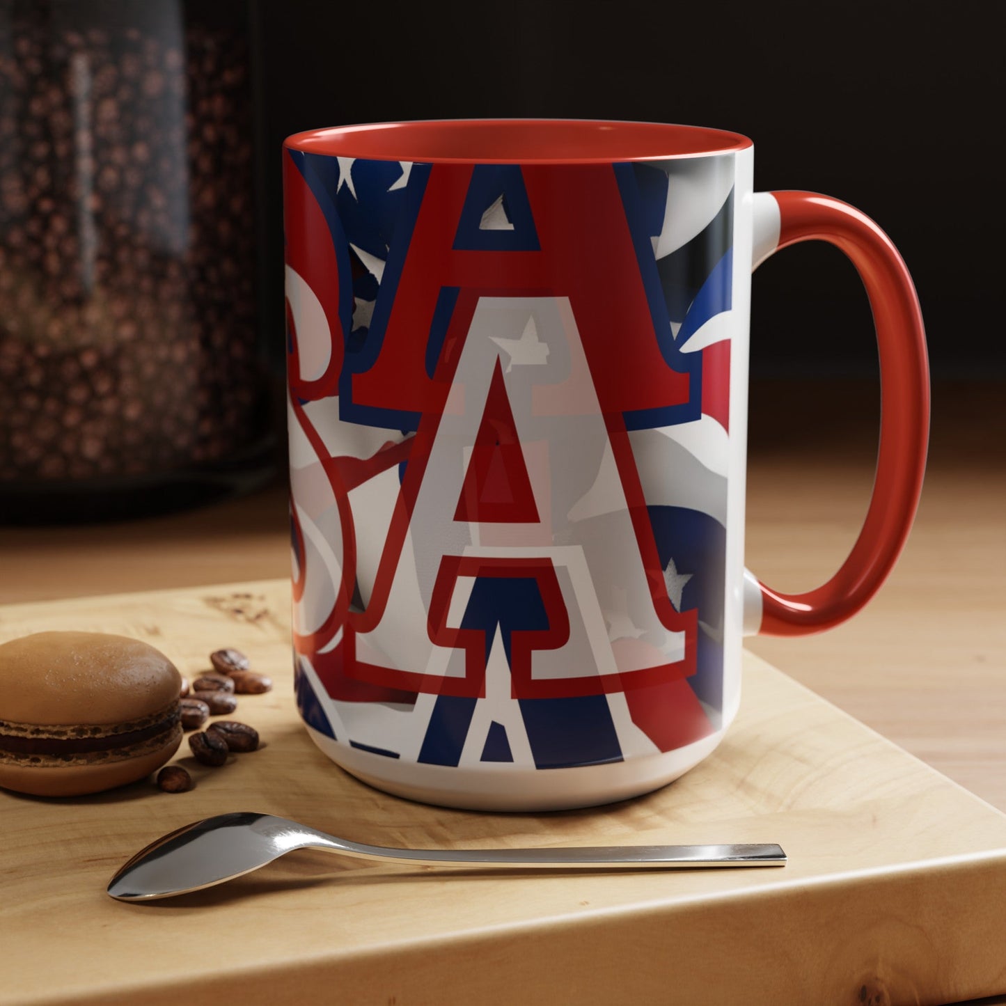 USA! USA! USA WHfont Patriot Accent Mug by cypherpunkgear – cypherpunkgear.com | Cypherpunk Merch