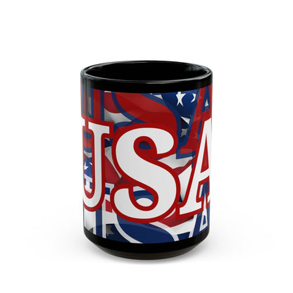 USA! USA! USA WHfont Patriot Black Mug by cypherpunkgear – cypherpunkgear.com | Cypherpunk Merch
