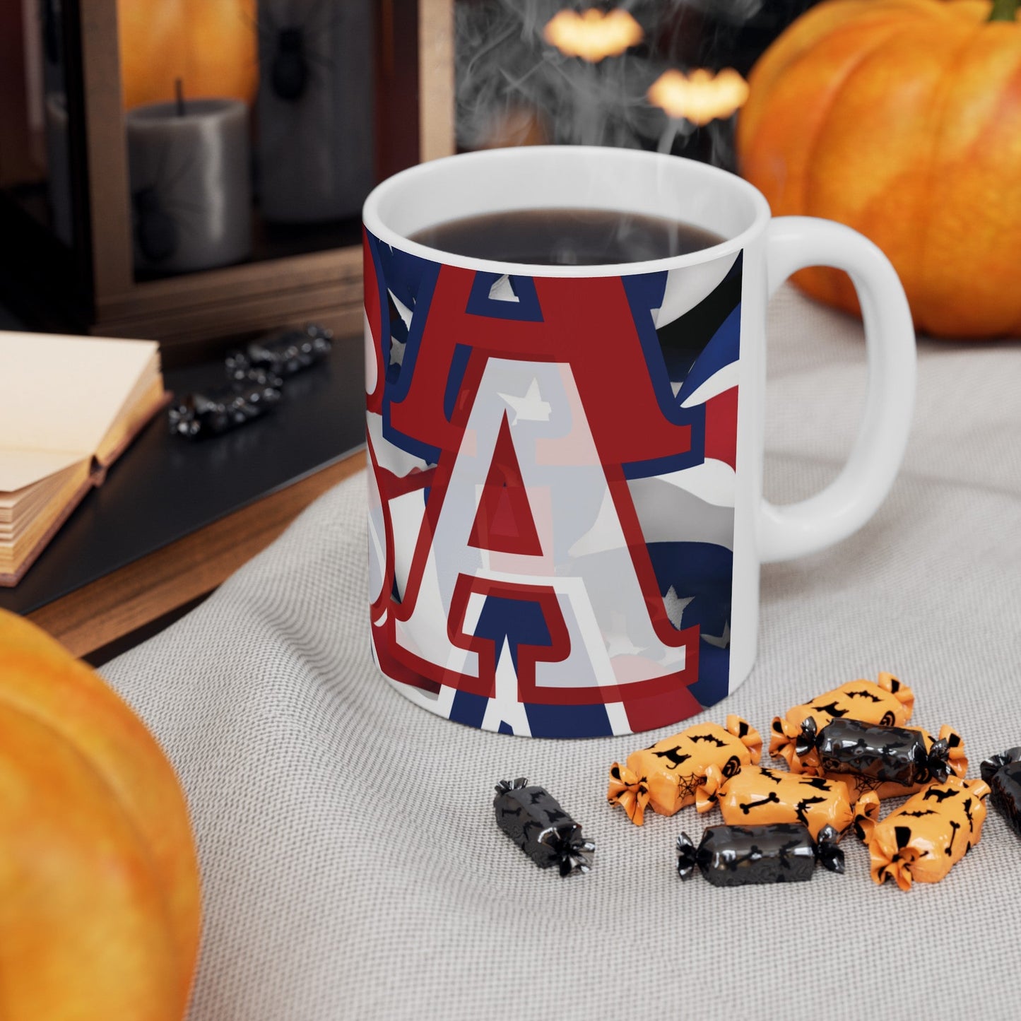 USA! USA! USA WHfont Patriot White Mug by cypherpunkgear – cypherpunkgear.com | Cypherpunk Merch