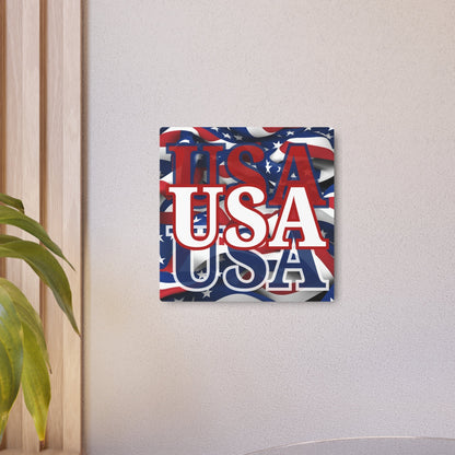 USA! USA! USA White Center Metal Art Sign by cypherpunkgear – cypherpunkgear.com | Cypherpunk Merch