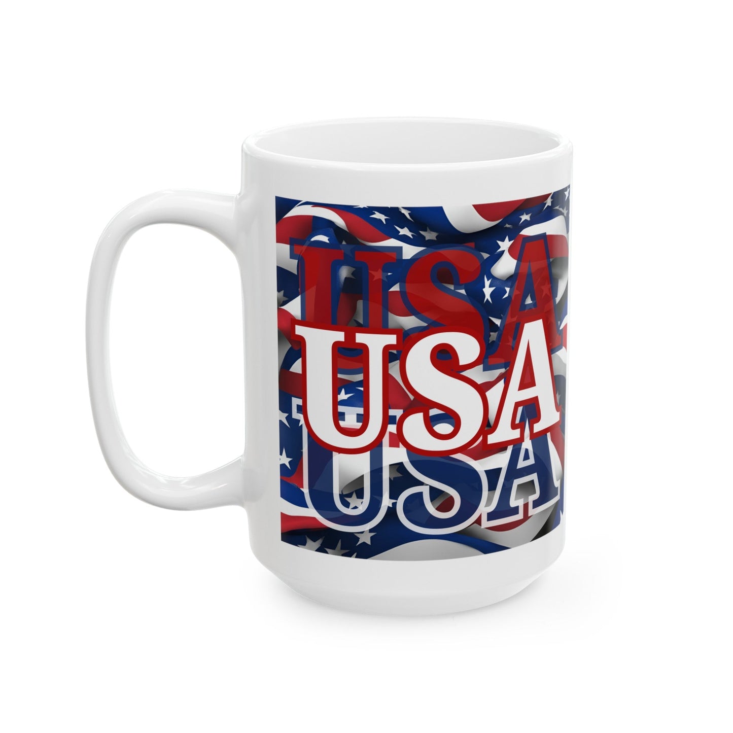 USA WHfont Center Patriot White Mug by cypherpunkgear – cypherpunkgear.com | Cypherpunk Merch