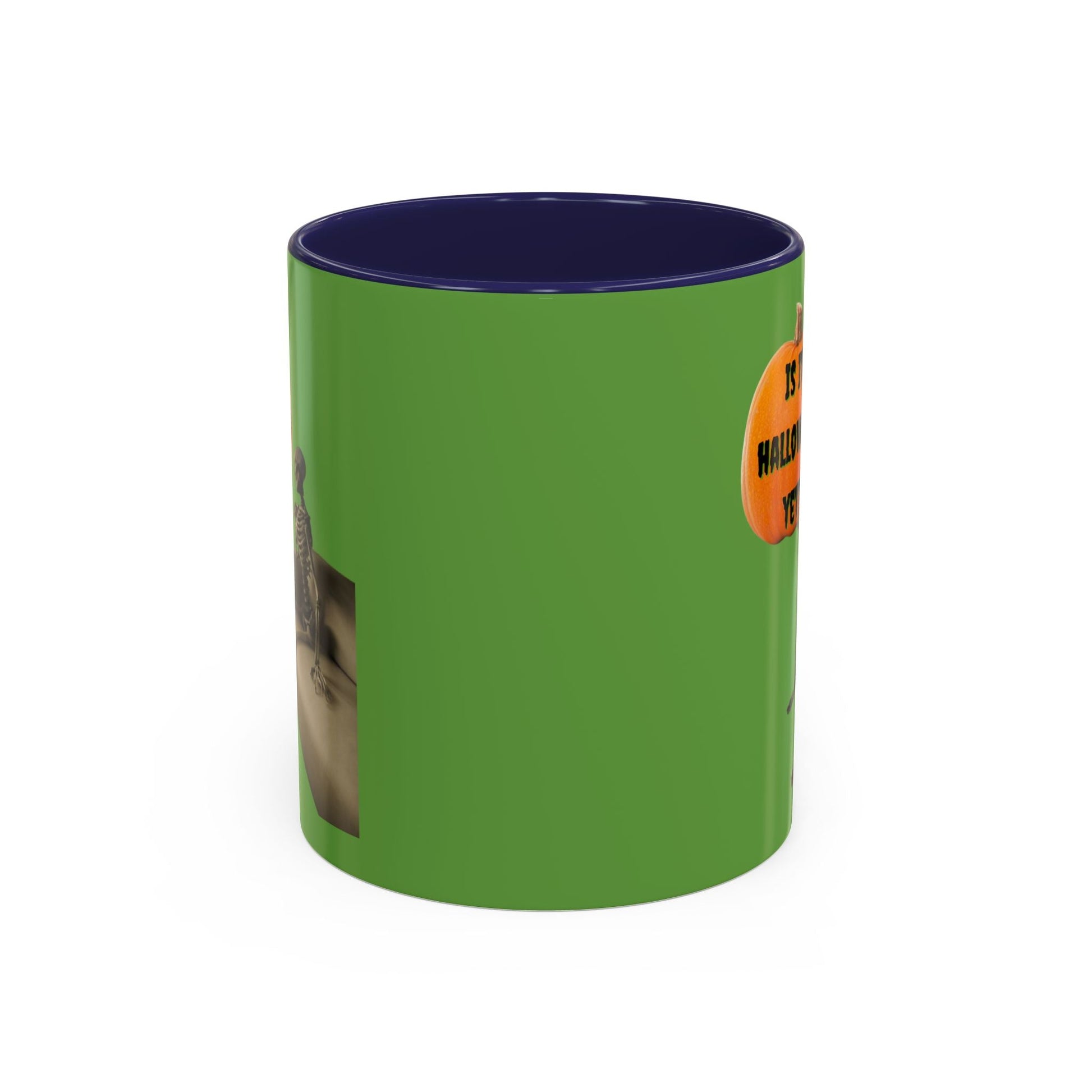 Waiting for Halloween Skeleton Accent Mug by cypherpunkgear – cypherpunkgear.com | Cypherpunk Merch