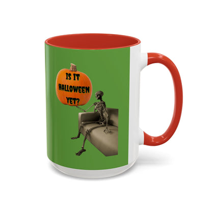 Waiting for Halloween Skeleton Accent Mug by cypherpunkgear – cypherpunkgear.com | Cypherpunk Merch