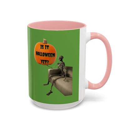 Waiting for Halloween Skeleton Accent Mug by cypherpunkgear – cypherpunkgear.com | Cypherpunk Merch