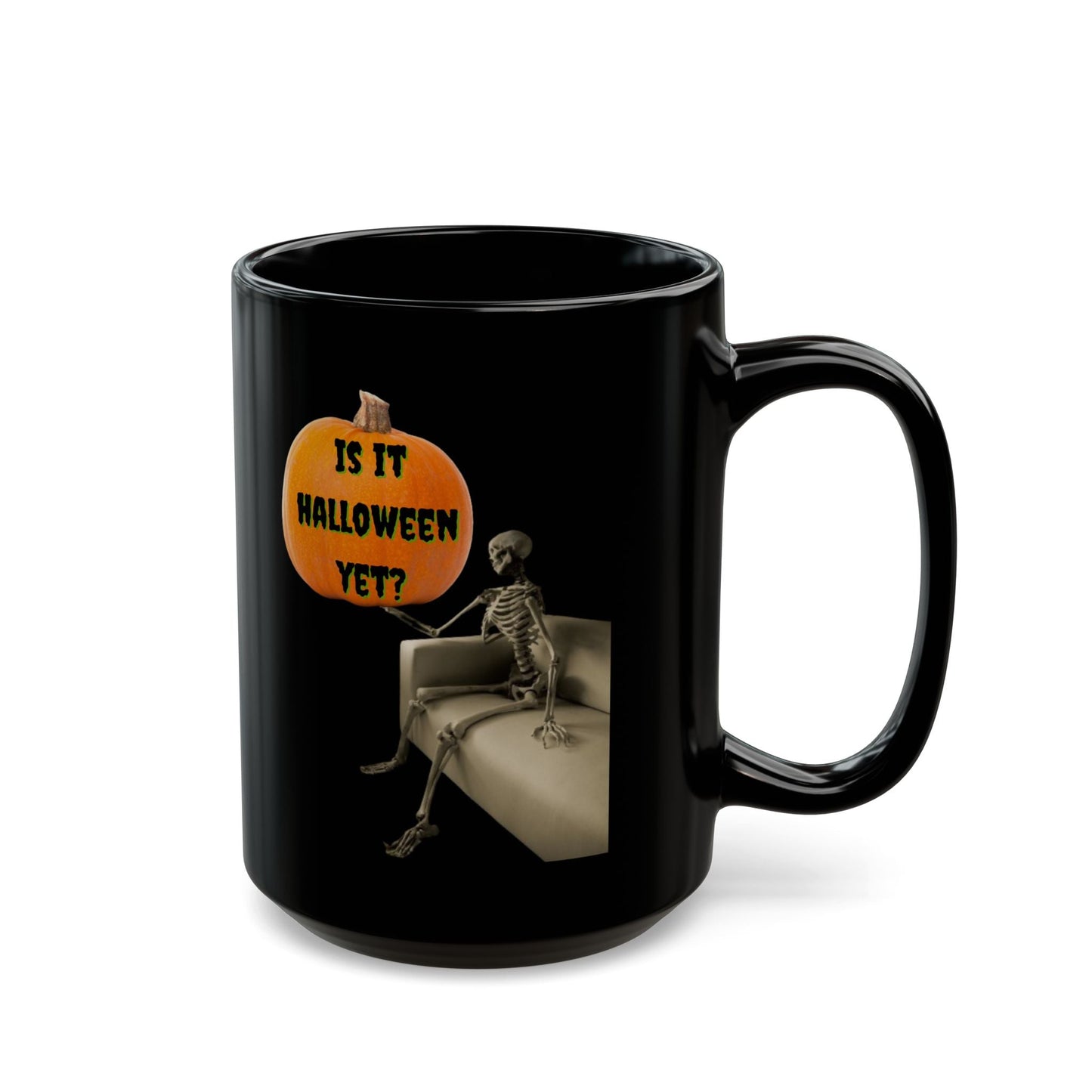 Waiting for Halloween Skeleton Black Mug by cypherpunkgear – cypherpunkgear.com | Cypherpunk Merch