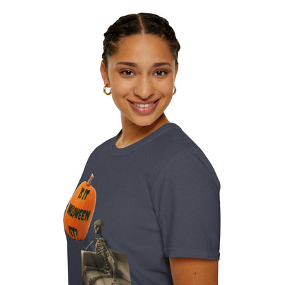 Waiting for Halloween Skeleton DKcolors Unisex T-Shirt by cypherpunkgear – cypherpunkgear.com | Cypherpunk Merch