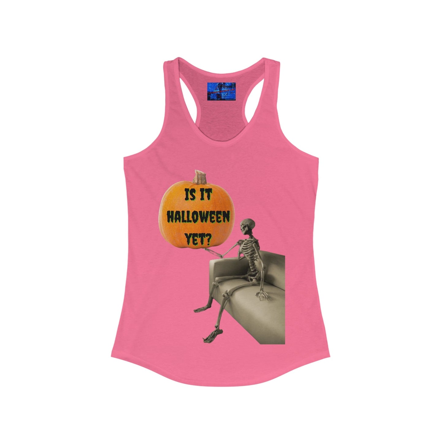 Waiting for Halloween Skeleton Women's Racerback Tank Top by cypherpunkgear – cypherpunkgear.com | Cypherpunk Merch
