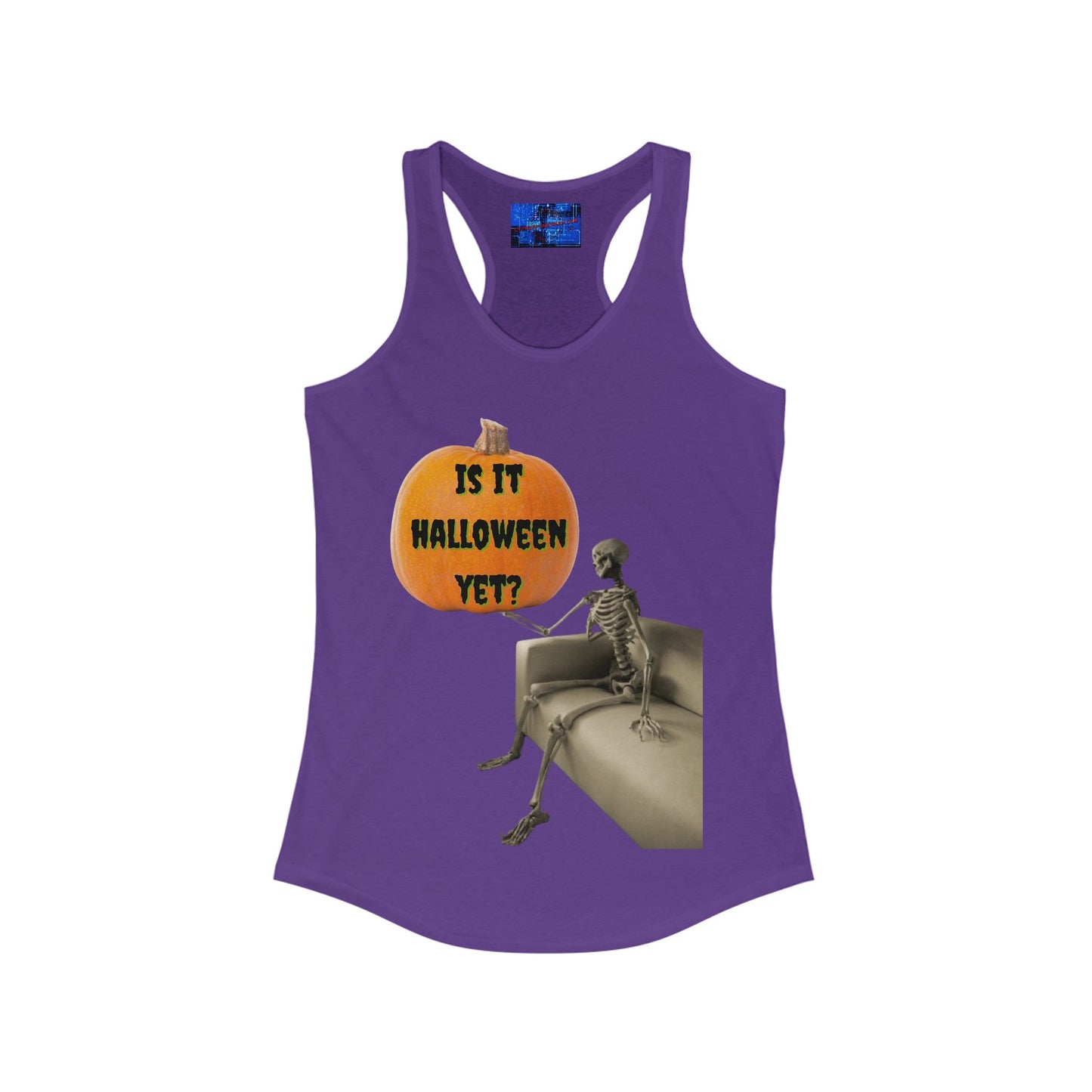 Waiting for Halloween Skeleton Women's Racerback Tank Top by cypherpunkgear – cypherpunkgear.com | Cypherpunk Merch