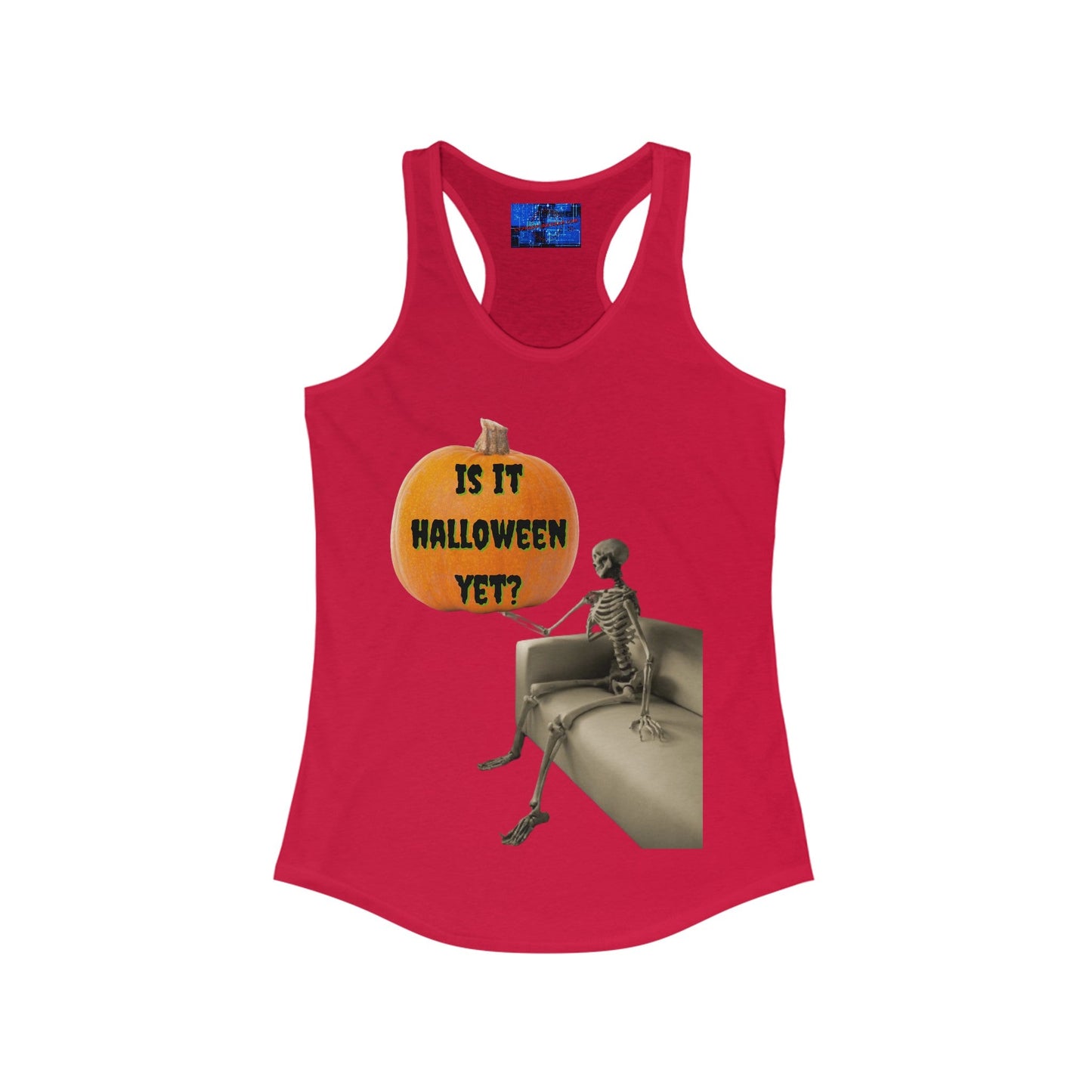 Waiting for Halloween Skeleton Women's Racerback Tank Top by cypherpunkgear – cypherpunkgear.com | Cypherpunk Merch