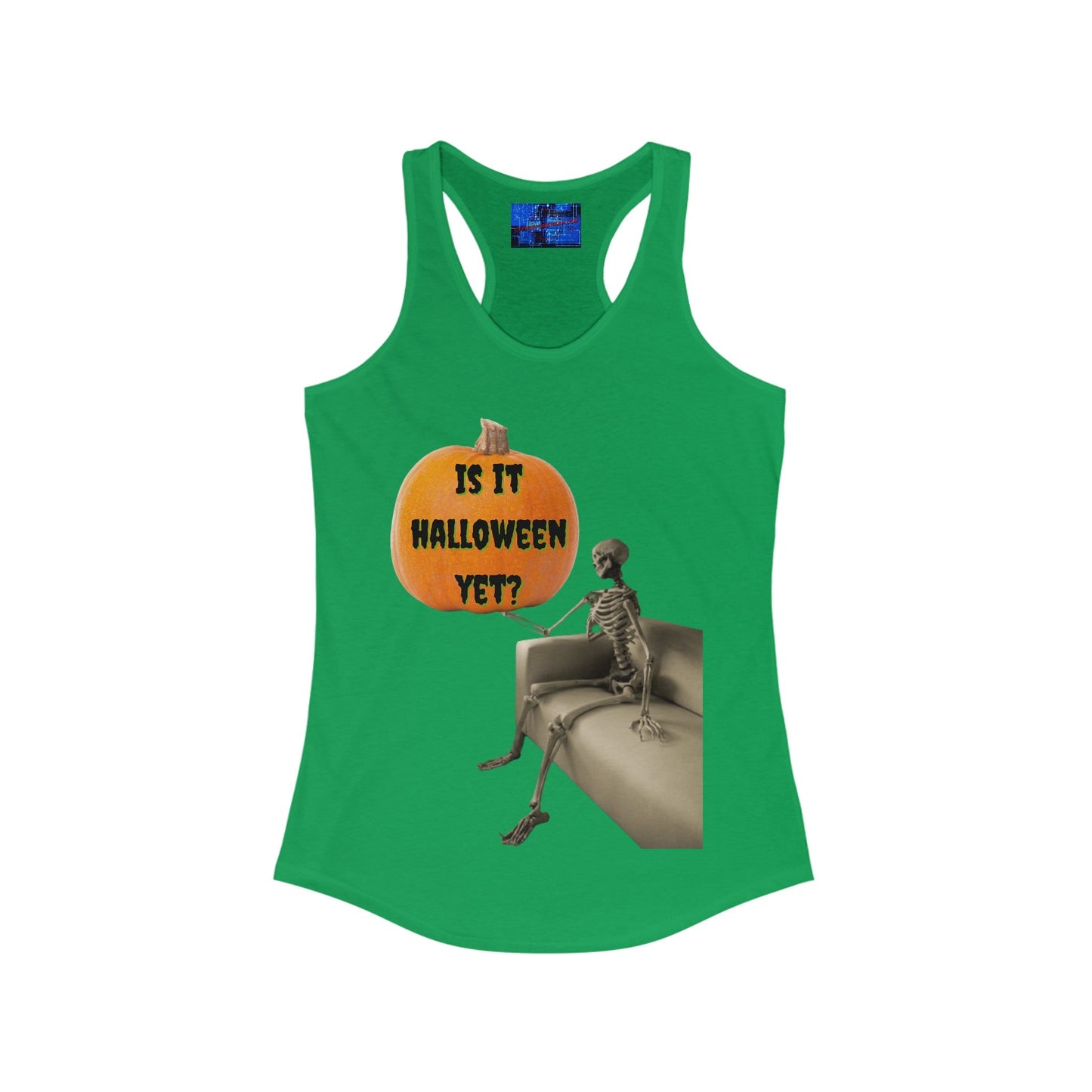 Waiting for Halloween Skeleton Women's Racerback Tank Top by cypherpunkgear – cypherpunkgear.com | Cypherpunk Merch