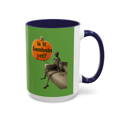 Waiting for Samhain Skeleton Accent Mug by cypherpunkgear – cypherpunkgear.com | Cypherpunk Merch