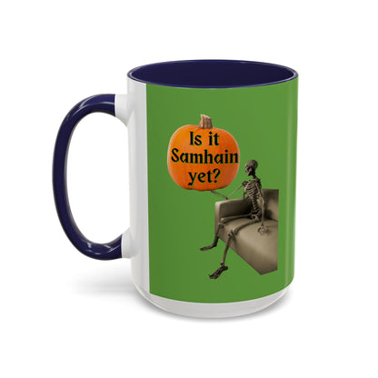 Waiting for Samhain Skeleton Accent Mug by cypherpunkgear – cypherpunkgear.com | Cypherpunk Merch