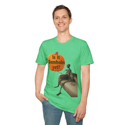 Waiting for Samhain Skeleton DKcolors Unisex T-Shirt by cypherpunkgear – cypherpunkgear.com | Cypherpunk Merch