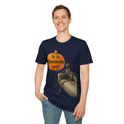 Waiting for Samhain Skeleton DKcolors Unisex T-Shirt by cypherpunkgear – cypherpunkgear.com | Cypherpunk Merch