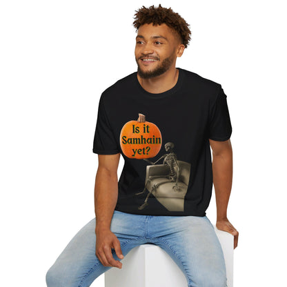 Waiting for Samhain Skeleton DKcolors Unisex T-Shirt by cypherpunkgear – cypherpunkgear.com | Cypherpunk Merch