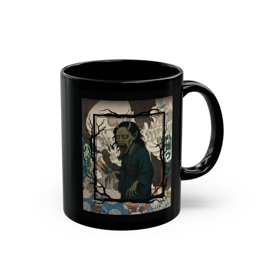 Yōkai Happy Halloween Black Mug by cypherpunkgear.com – cypherpunkgear.com | Cypherpunk Merch