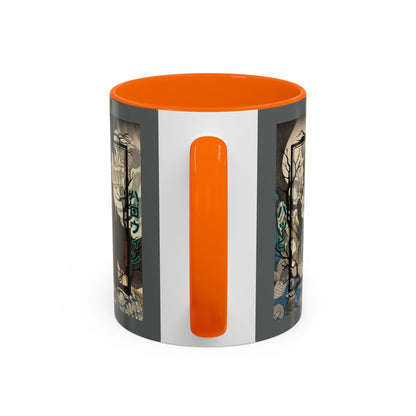 Yōkai Happy Halloween Grey Accent Mug by cypherpunkgear.com – cypherpunkgear.com | Cypherpunk Merch