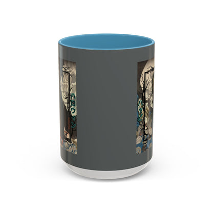 Yōkai Happy Halloween Grey Accent Mug by cypherpunkgear.com – cypherpunkgear.com | Cypherpunk Merch